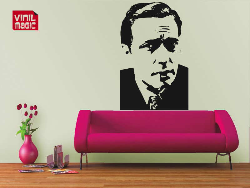 Brown Sticker Mural Vinyl Art Home Decor Style and Apply Humphrey Bogart Wall Decal 47 x 49 Solid 
