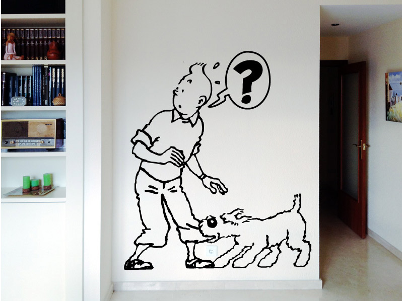 tintin y milu avisando